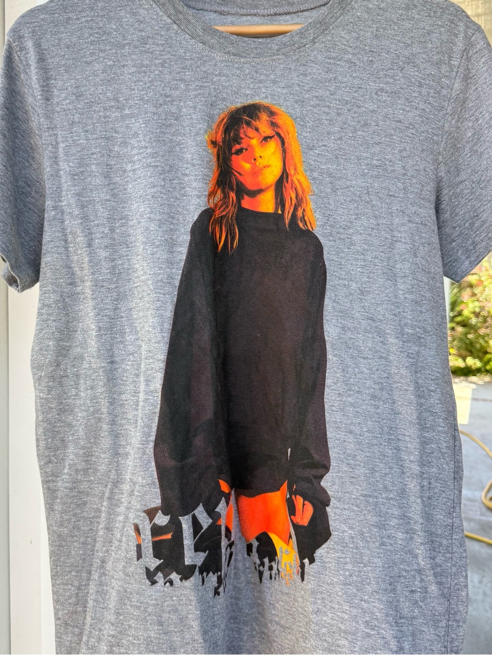 Taylor Swift Gray T-Shirt with Orange Graphic